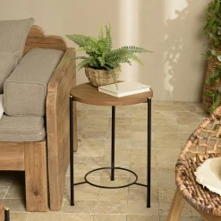 Table basse ovale double plateau en teck recyclé 160 cm SWING
