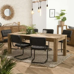 Table basse ovale en bois de pin recyclé DENVER