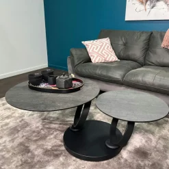 Table basse pivotante en céramique anthracite LOMBARDIE