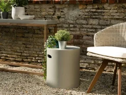 Table basse ronde 79 cm en béton gris brut HERCULE