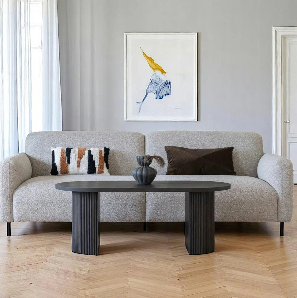 Table basse ronde effet bois blond ø80 cm MATERA