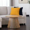 Table basse ronde en chêne clair avec piètement baguette ø70 cm AMSTERDAM