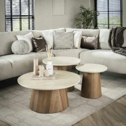 Table basse ronde en céramique (set de 3) ASCOLI