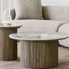 Table basse ronde en céramique effet marbre Ø80 cm PRATO