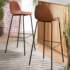 Table basse ronde striée en bois de manguier (lot de 2) CREEK