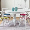 Table blanche extensible - ⌀118/158 cm, pied tourné TENA