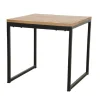 Table carrée en Hévéa recyclé naturel et pieds métal 80x80x76cm LOFT