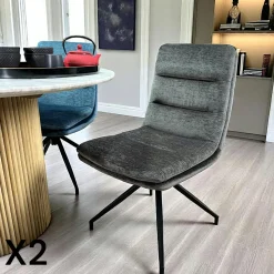 Table carrée extensible en céramique marbrée anthracite 140-220 cm LOMBARDIE