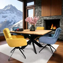 Table carrée extensible en chêne huilé 130 cm PALERME