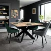Table carrée extensible en chêne blanc 120 cm PALERME
