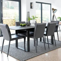 Table céramique extensible gris foncé 140-180 cm TORONTO