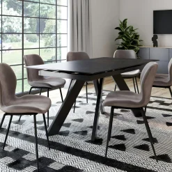 Table céramique extensible blanche marbrée 170-214 cm OTTAWA