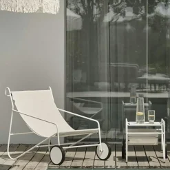 Table d'appoint de jardin en aluminium jaune tendre OSLO