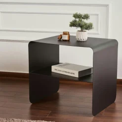 Table d’appoint design métal noir – forme cube SFAX