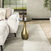 Table d’appoint en verre – antique dorée, 60 cm LAGUNA