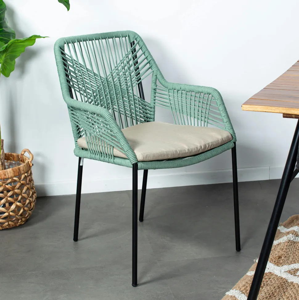 Table de balcon pliante vert d'eau D 60 cm GRENADE