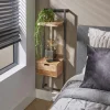 Table de chevet en bois d'acacia structure colonne MELBOURNE