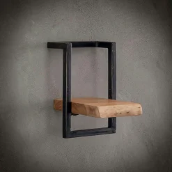 Table de chevet en bois d'acacia structure colonne MELBOURNE