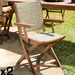 Table de jardin 10 personnes acacia 220x90 BAHIA
