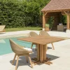 Table de jardin carrée teck recyclé naturel 110x110 MANY