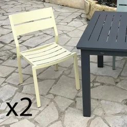 Table de jardin en aluminium finition blanc 200 cm STOCKHOLM