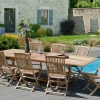 Table de jardin en teck brut rectangle extensible 200/300x120x76cm SUMMER