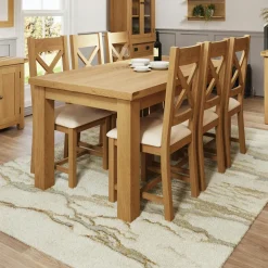 Table de jardin en teck brut rectangle extensible 200/300x120x76cm SUMMER