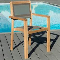 Table de jardin en Teck ovale extensible 150/200X90cm SUMMER