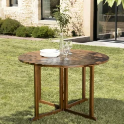 Table de jardin pliante papillon en teck 120 cm MACAO