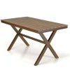 Table de jardin rectangulaire 140 cm couleur bois ajouré GIJON