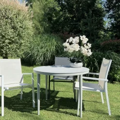 Table de jardin ronde en aluminium vert argile Ø 100 cm STOCKHOLM