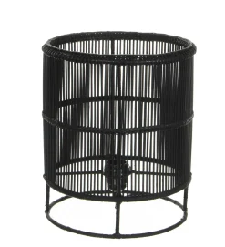Table de nuit avec rangement effet chêne - pieds noirs JENA