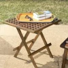 Table de pique-nique carrée en teck 50 cm MACAO