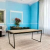 Table de Repas en Hévéa recyclé naturel et pieds métal 180x90x77cm LOFT