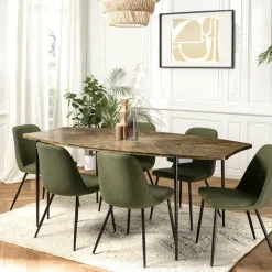 Table de repas forme oblongue bois recyclé chevrons 200 cm KORKAI