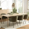Table de repas moderne naturelle pieds chêne massif 220 cm PANAMA