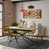 Table en céramique extensible aspect bois pied mikado 180-240 cm LOMBARDIE