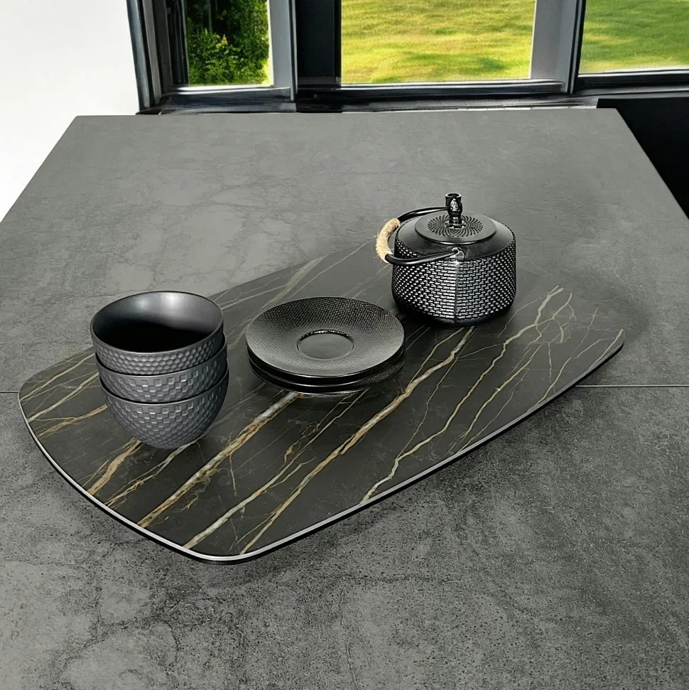 Table en céramique extensible effet bois 160-270 cm LOMBARDIE