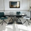 Table en verre ondulé noir extensible 180-260 cm LIGURIE