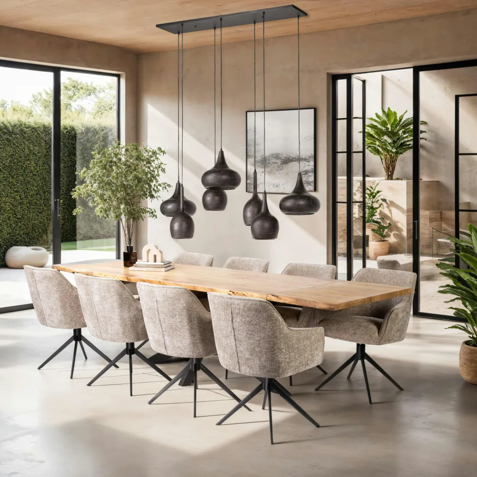 Table extensible 175/275 acacia bords irréguliers MELBOURNE