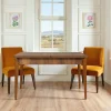 Table extensible effet noyer avec rangement 130-165 cm ORINA