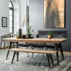 Table extensible en bois recyclé FSC motif chevron 160-211 cm FAGA