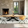 Table extensible en chêne huilé avec bords naturels 300 cm PALERME
