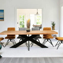 Table extensible en chêne blanc avec bords naturels 200 cm PALERME
