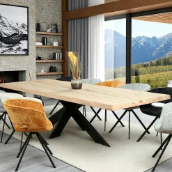 Table extensible en chêne blanc avec bords naturels 200 cm PALERME