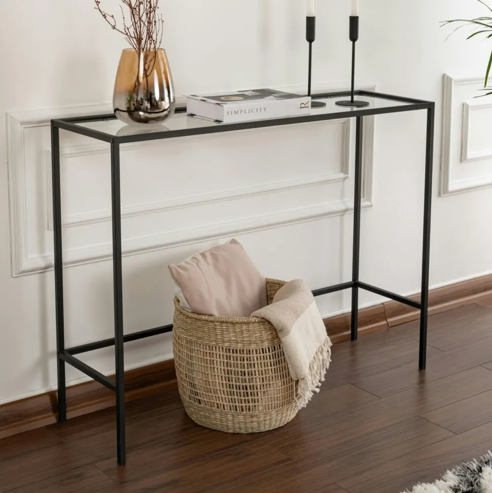 Table gigogne en verre - cadre doré (lot de 3) ⌀80 cm TULUM
