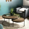 Table gigogne ronde teck recyclé (2 pièces) SWING