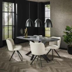 Table ovale pied central croisé 150 cm RALF