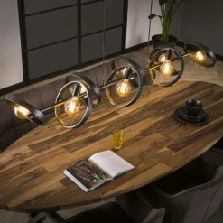 Table rectangulaire en chêne blanc avec poutre centrale 200 cm CORNWALL