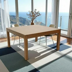 Table repas carrée extensible hévéa 140/240cm OLGA